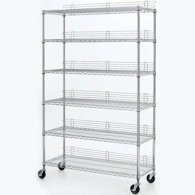 6 Layers 18 X 24 Wire Shelving Heavy Duty Movable Wire Shelving Units With Casters