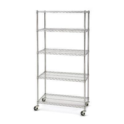 Stainless Steel 14”D Restaurant Kitchen NSF 5 Shelf Wire Shelving Rack