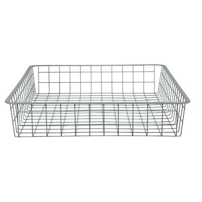 Silver Chrome Finish Wire Grid Baskets Shelving 8 - Basket Shelving Unit