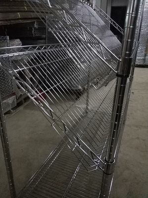 Custom Size Commercial Stationary Slanted Shelf Unit / Slanted Storage Shelves