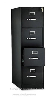 Modern Colorful 4 Drawers Lockable Metal Vertical File Cabinets For Legal Size Hanging File