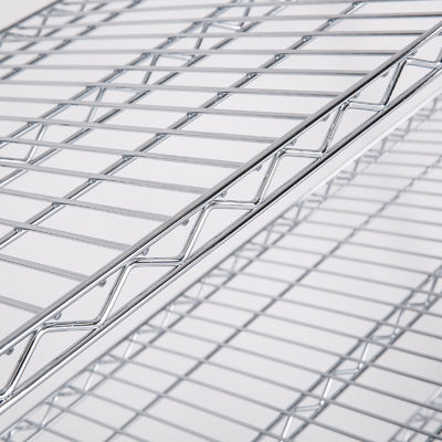 Free Standing 7 Tiers Chrome Adjustable Wire Shelving Units 18 Inch Deep Wire Shelving