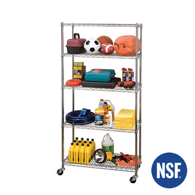 Zinc Coated Industrial Wire Shelving With 5" Casters For Cleanroom Equipment