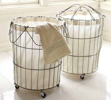 Epoxy Powder Coating Iron Wire Large Capacity Wire Mesh Laundry Basket