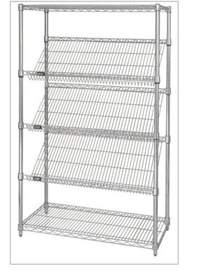 Organized Display Equipment NSF Slop Slanted Wire Shelving For Retail Shops , Offices , Catering