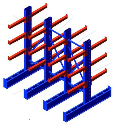 Pipe Dual Sided Cantilever Heavy Duty Storage Racks System 4 Meters High