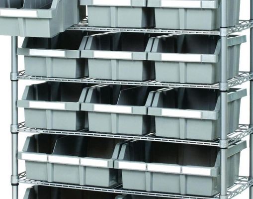 Commercial Garage Rolling Wire Rack Shelves 16 Bins Rack Steel Frame Shelving