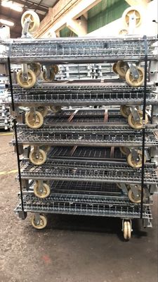 39"Wx31.5"Lx34"H Bulk Wire Mesh Container With Casters For Auto Parts Storage