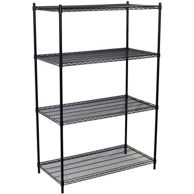 Refrigeration 18" * 72" 4 Tier Balck Wire Shelving Unit / Cold Storage Racking System