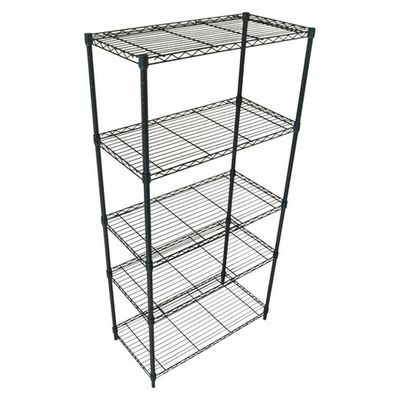 Black 5 - Layers Commercial Wire Shelving Unit For Healthcare Product Storage
