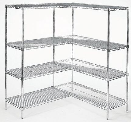 Large Capacity Chrome Plated Commercial Wire Shelving Unit Add On Kit In Food Store