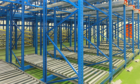 Cold Steel Wheel Type Heavy Duty Storage Racks / Industrial Flow Rack