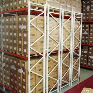 Four Rows Cold Steel Storage Shelving Racks For Factory Warehouse