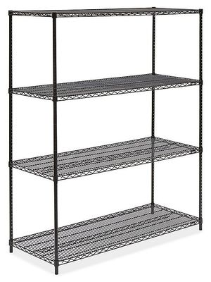 Black Metal Shelf Shop Storage Display Rack Freestanding Organizer 36"W X 14"D