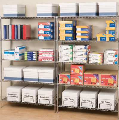 Silver Color Classic Commercial Wire Shelving / Metal Wire Racks For Storage