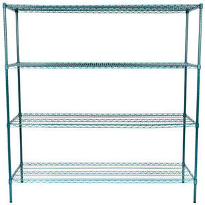 Warehouse Heavy Duty Wire Shelving Unit Dark Green 4 Tier Easy To Assemble