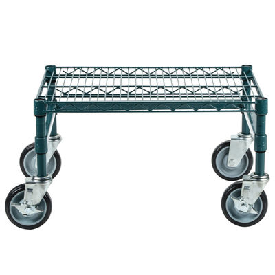 Green Epoxy Metal Commercial Mobile Wire Shelving In Plant Growing Environment