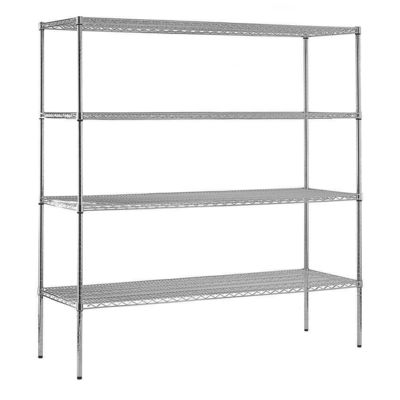 Four Layer Chrome Steel Shelving Beverage Storage Organizer Rack 14" X 42"