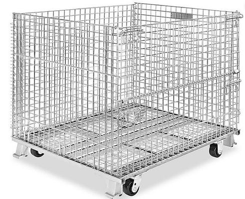 500 - 1000kg Metal Wire Container Storage Cages For Material Handling
