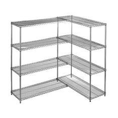 Large Capacity Chrome Plated Wire Shelving Unit Add On Kit Beverage Display