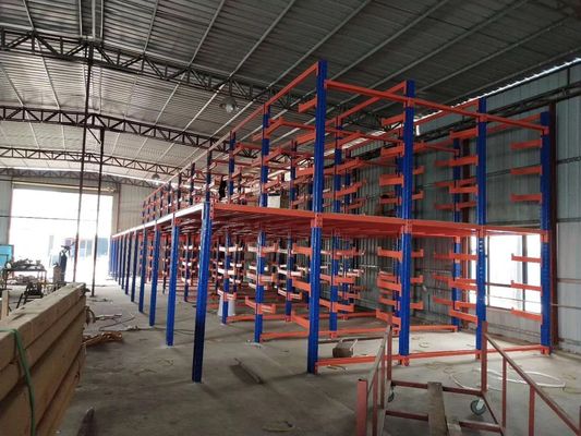 Steel Q235 Cantilever Mix Mezzanine Industrial Warehouse Racks For PVC Carpet