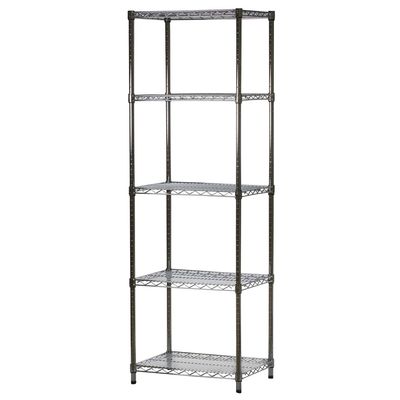 5 Tier Wire Shelving Unit Black Kitchen Storage Rack 24" W X 18" D X 54" H