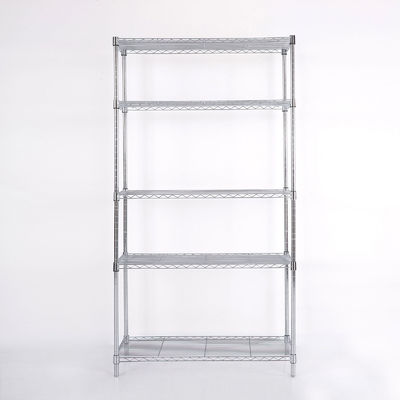 5 Tier Silver Storage Rack Shelving Kitchen Office Shelf Units 24"W X 18"D X 60"H