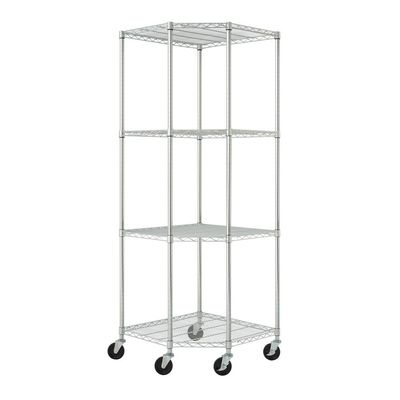 Zinc Plated Home Wire Shelving , 4 Layers Wire Mesh Shelving Systems