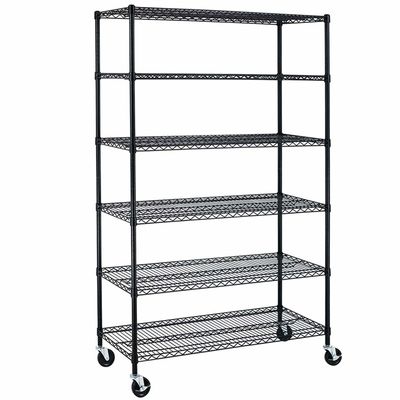 42" W X 14" D X 72" H 6 Tier Chrome Wire Shelving / Mobile Wire Rack