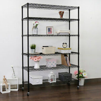 6 Tier Steel Classified Storage Wire Shelving Unit 42" W X 14" D X 72" H