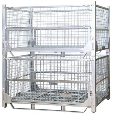 Transport Industry Steel Mesh Storage Cages Galvanized Surface Finished