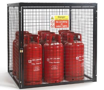 Heavy Capacity 1000 Kg Wire Utility Cart Propane Storage Cage In Black