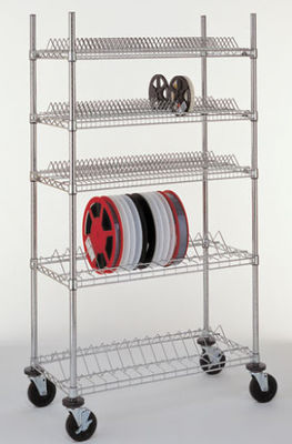 SMT Reel Storage Commercial Wire Shelving With ESD Wheels / Wire Shelving Cart
