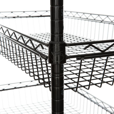 18" X 36" X 69"  Black Epoxy 4 Wire Grid Baskets And 1 Shelf Kit In Retail Shop For Goods Display