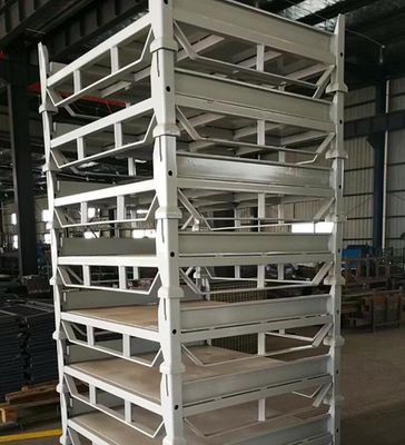 Rigid Collapsible Wire Container With Dual Drop Gate Stackable 3 High