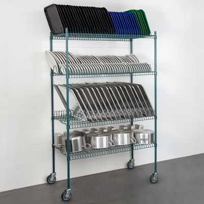 4 Levels Freestanding Drying Rack For Dining Essentials Store Sheet Pans  , Trays Drying Wire Shelving For Kitchen
