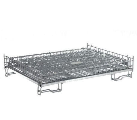 Galvanized Collapsible Wire Container / Wire Mesh Palle Cage For Warehouse