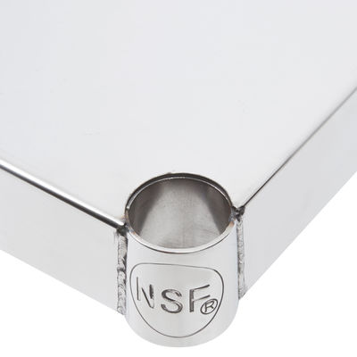 Silver Color Stainless Steel Solid Metal Shelves Work Table Carts For Restaurant