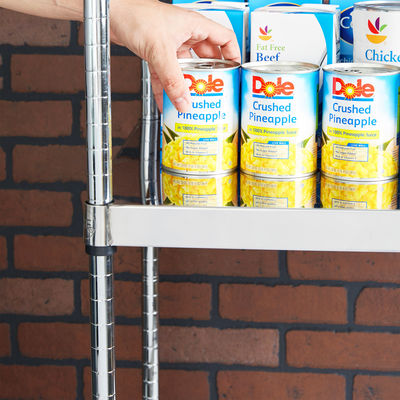 Silver Color Stainless Steel Solid Metal Shelves Work Table Carts For Restaurant