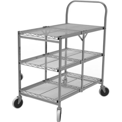 Collapsible Wire Rolling Cart For Kichen 290lbs Max Load Weight