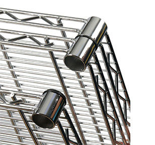 Indoor Commercial Wire Shelving / Clear Plastic Storage Bin Slanted Chrome Wire Shelving Systems
