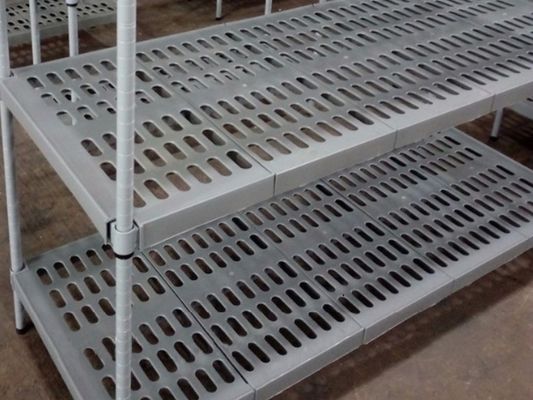 SS High Density Storage System Rust - Resistant Overhead Rail PP Shelf Chrome Plated For Walk - In Freezers