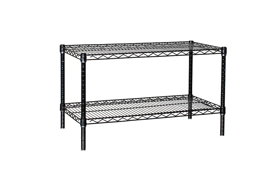 Hospital Industrial Wire Shelving , Pharmacy Storage Racks With 2 Tier Shelves