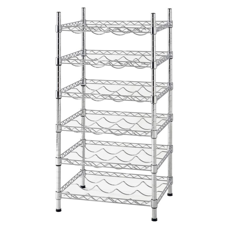 12 Bottle Stackable Wine Rack Champagne Bar Accessory Metal Free Standing