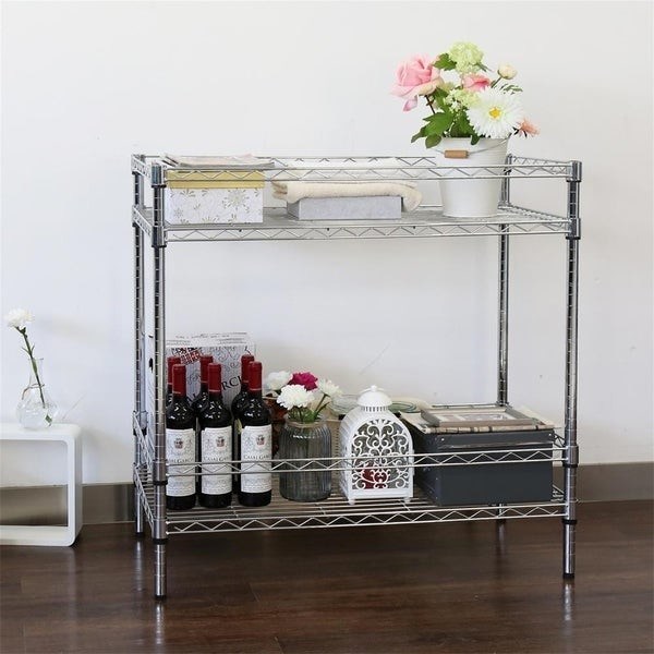 Cafeteria Commercial Wire Shelving 4 Layers Adjustable Metal Rack Dining Facility