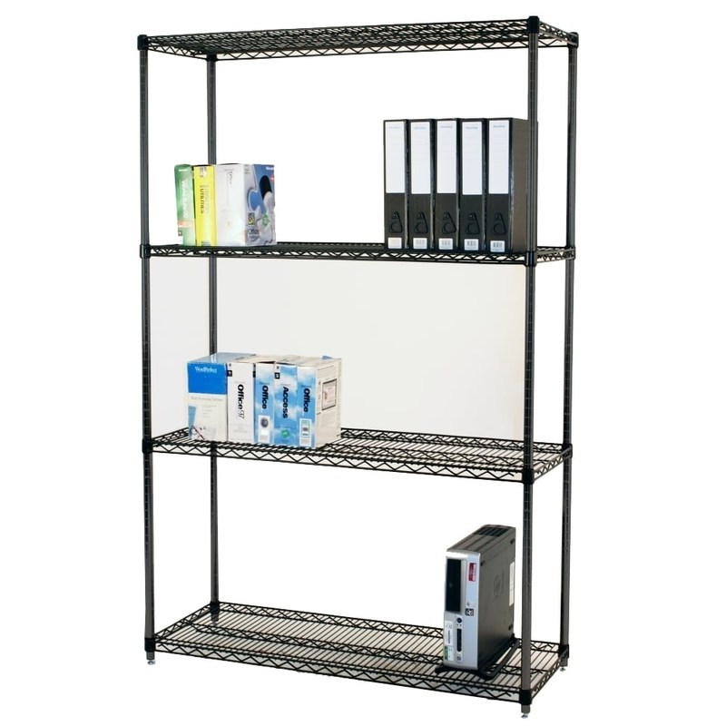 Carbon Steel Adjustable Wire Shelving Unit 4 Layers  In Work Place