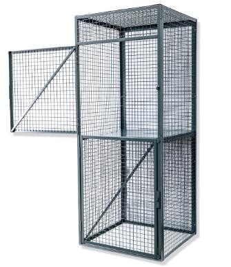 Workshop Durable Wire Utility Cart,  One Flat Shelf Steel Wire Security Cage
