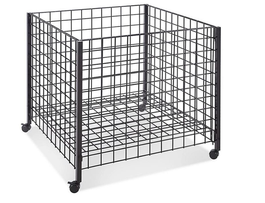 Adjustable Supermarket Display Wire Dump Bins With 4 Adjustable Drawers & Wheels For Easier Mobility