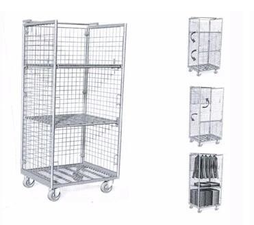 No Top Shelf Laundry Wire Utility Cart Three Mesh Layers With Hanger